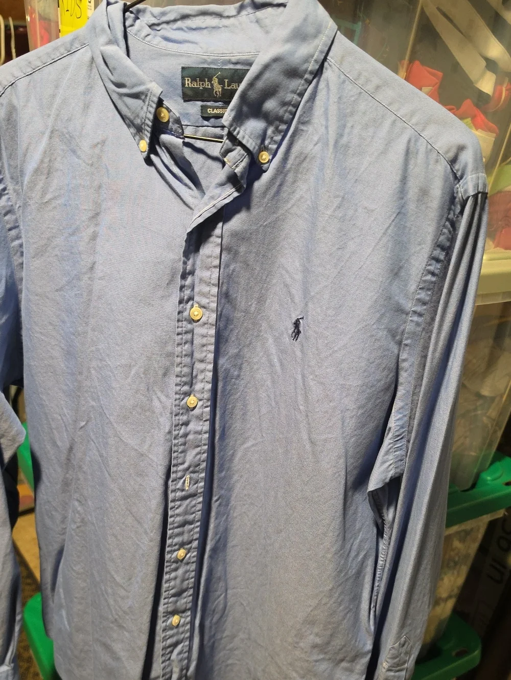 Ralph Lauren Classic Fit Button-Down Oxford Shirt - Light Blue 16 34/35